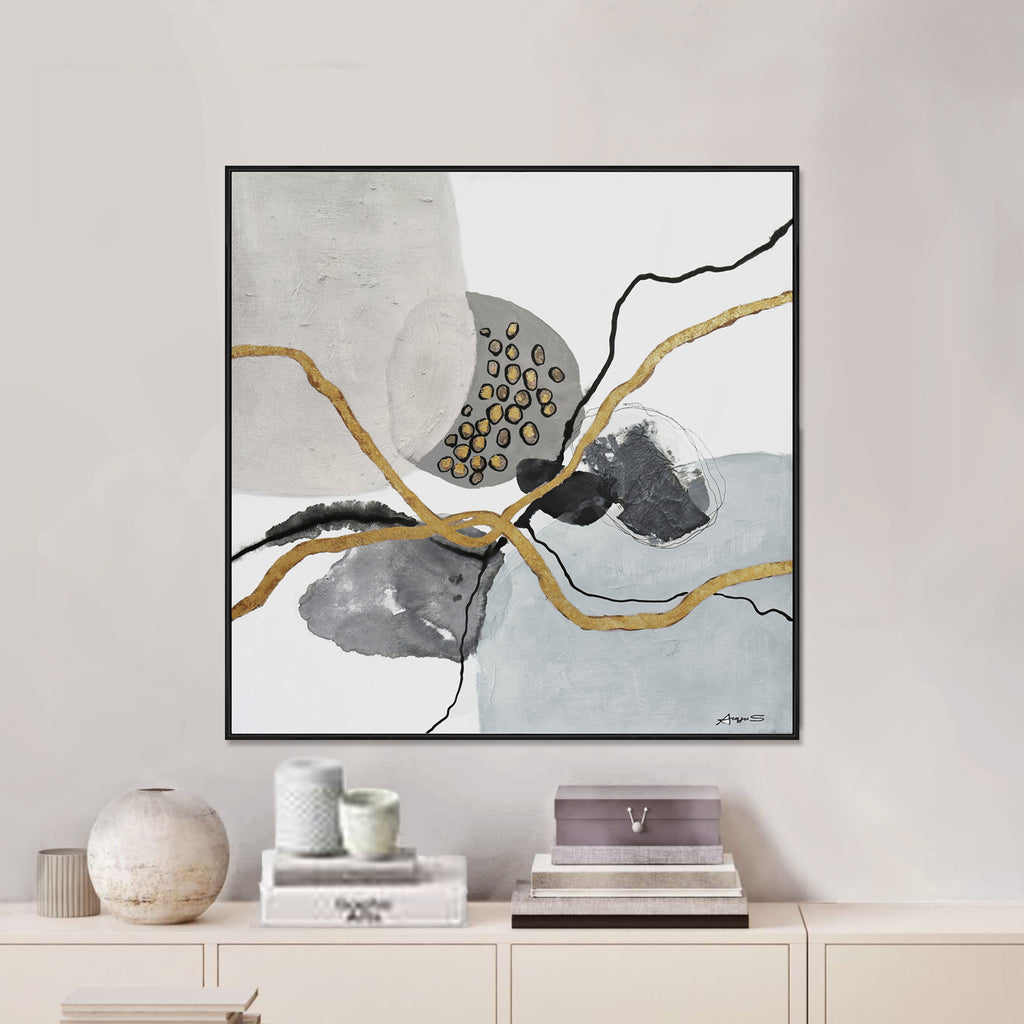 081107|Grey & Gold - Abstract Oil Painting 1/CS Default Title