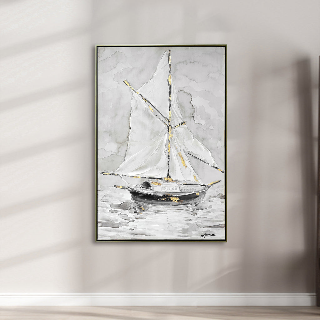 080802|Gold Accented Boat Painting 1/CS Default Title