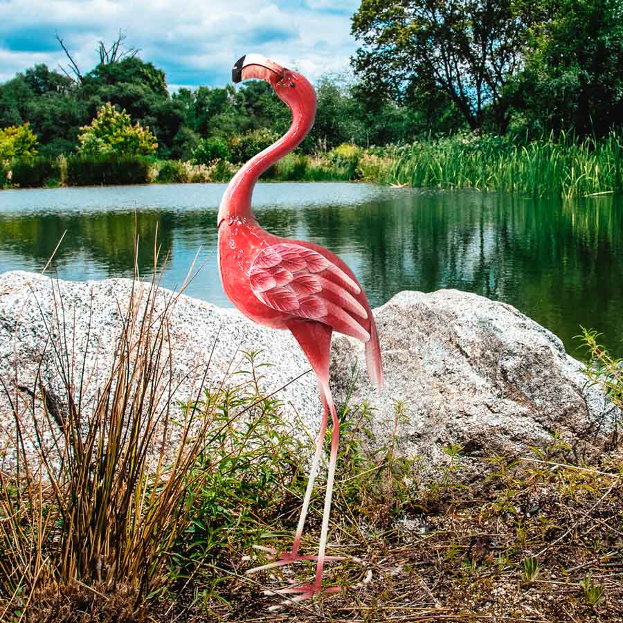 036065|Metal Flamingo Lawn Ornament 2/case Default Title