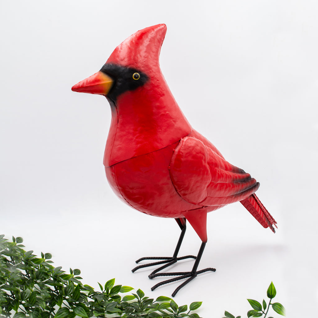 036030|Metal Cardinal Lawn Ornament 4/case Default Title