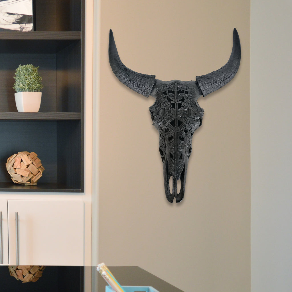 058063|Dark Tribal Carved Bull Skull 2/CS Default Title