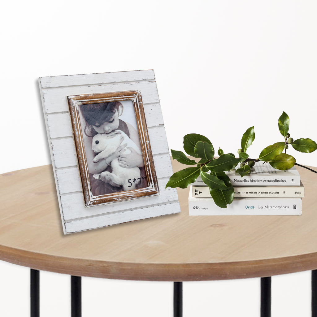 058042|Textured White & Gold Photo Frame A 4/CS Default Title