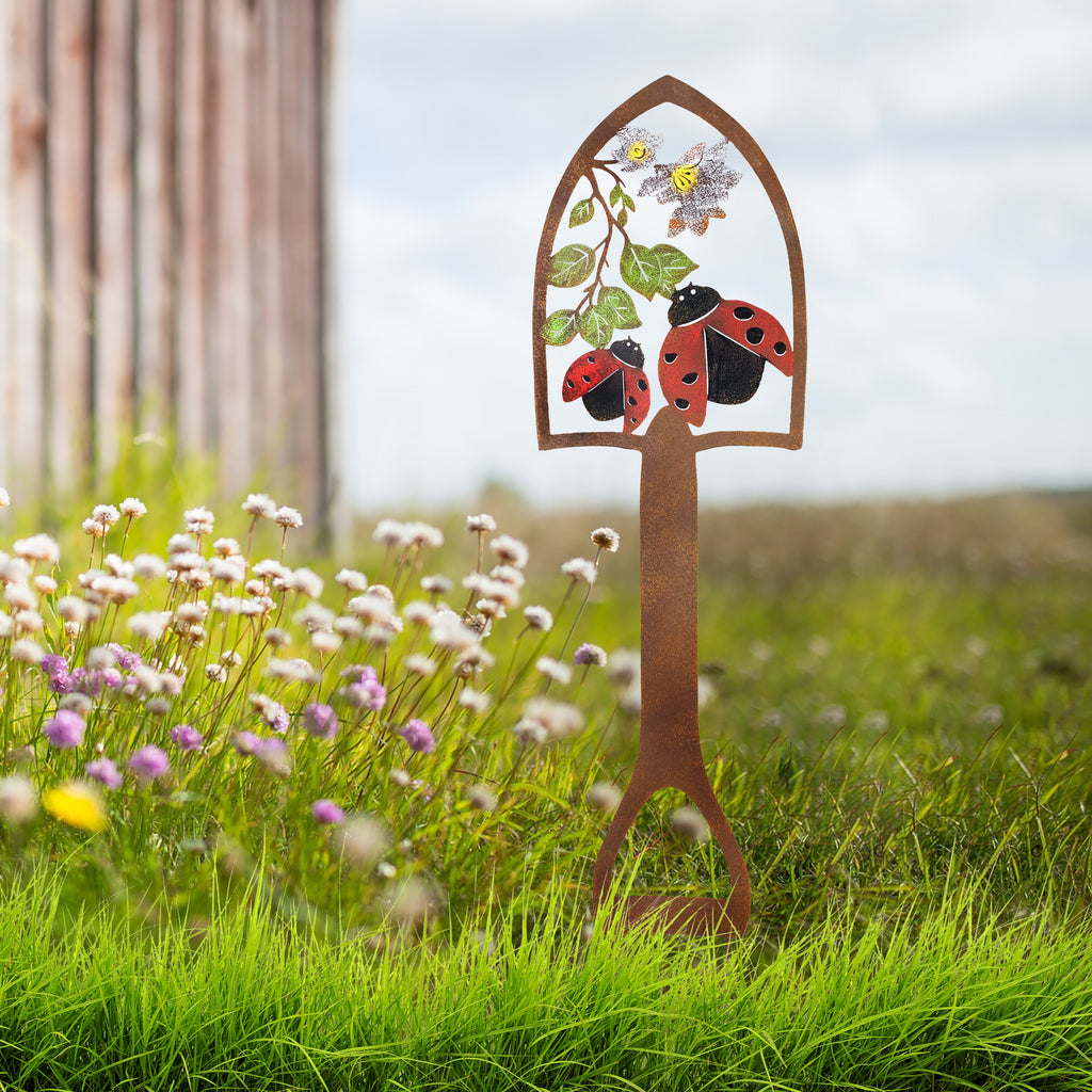 039050|Laser Cut Shovel Lawn Art with Ladybugs 3/CS Default Title