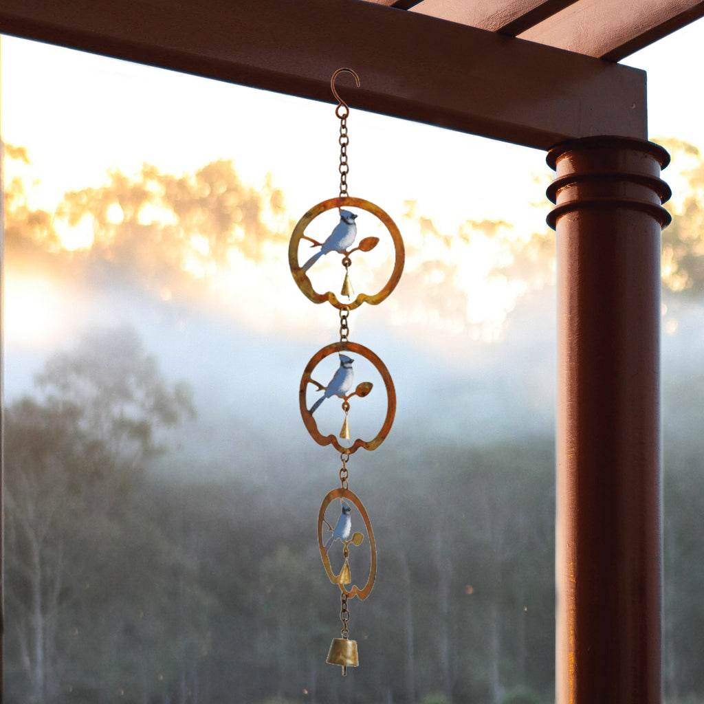 027060|Laser Cut Hanging Bell with 3 Blue Jays 60/CS Default Title