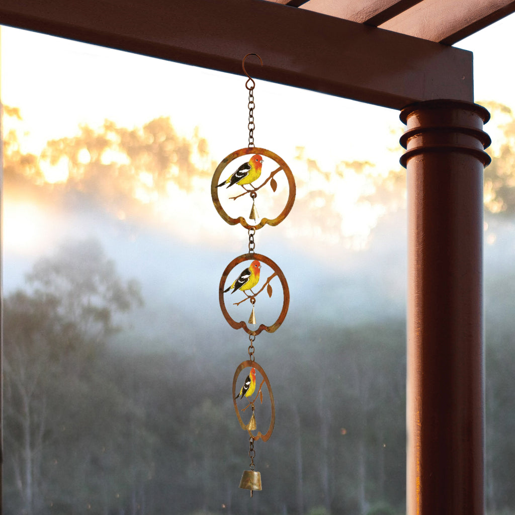027060|Laser Cut Hanging Bell with 3 Western Tanagers 60/CS Default Title