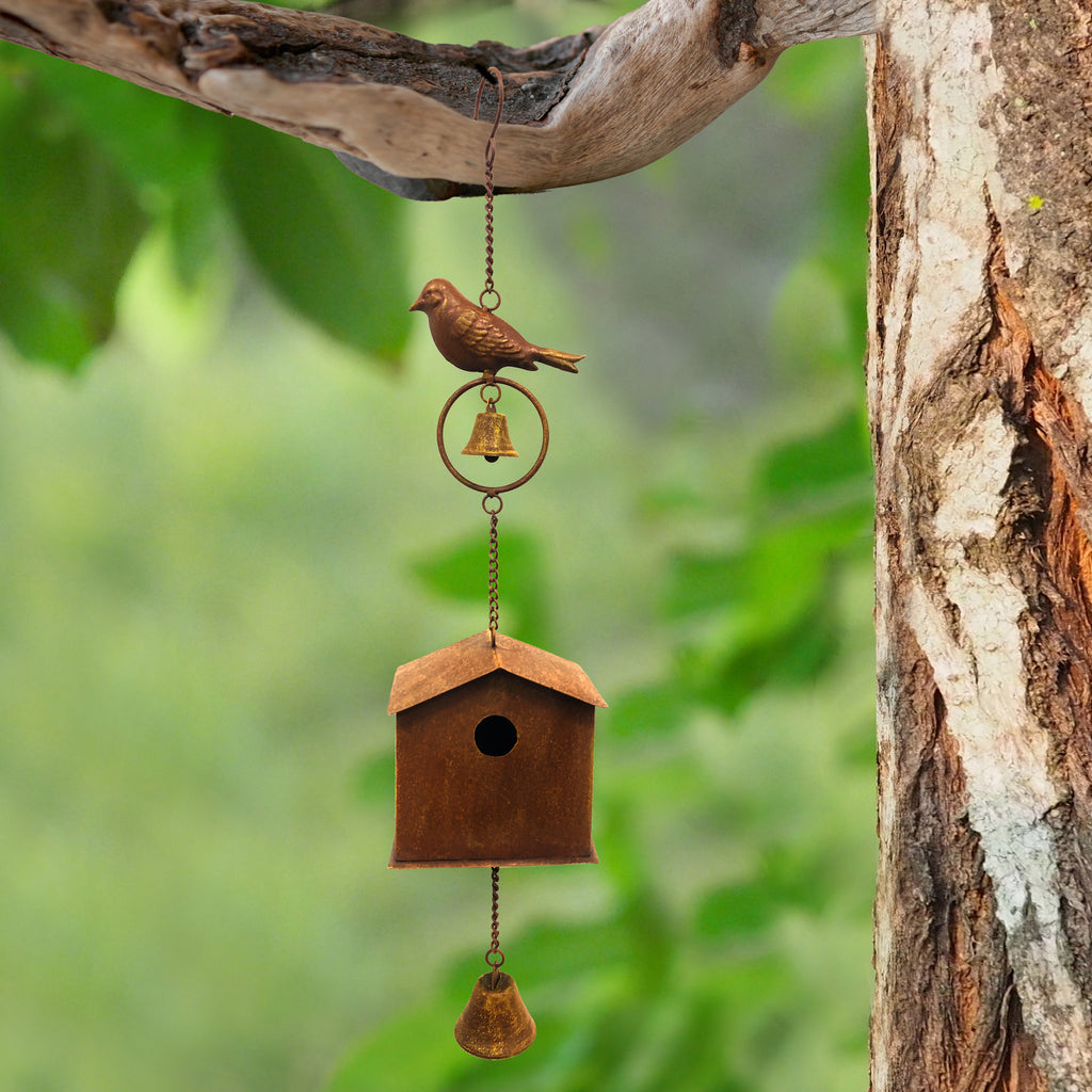 027065|Hanging Bird Bell and Birdhouse 24/CS Default Title
