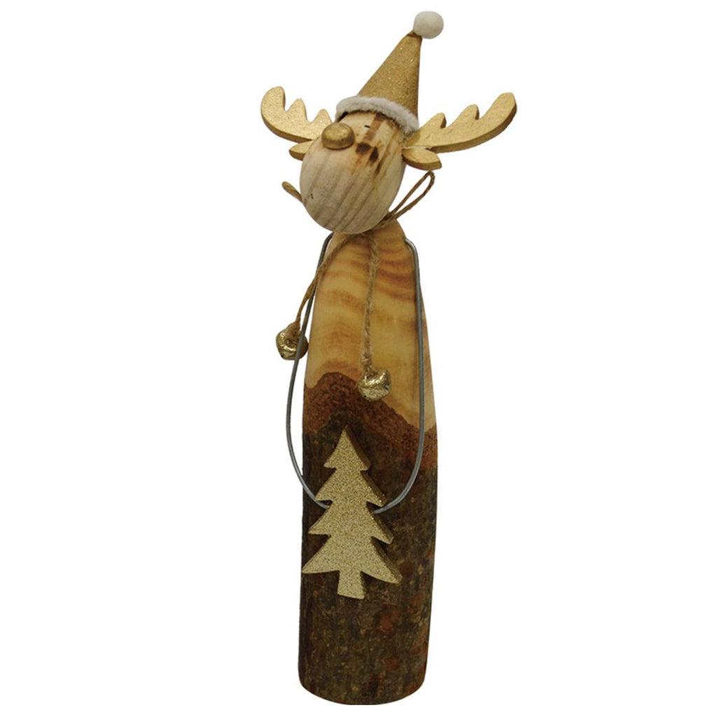 016066|Large Natural Wood Reindeer Figure 24/case Default Title