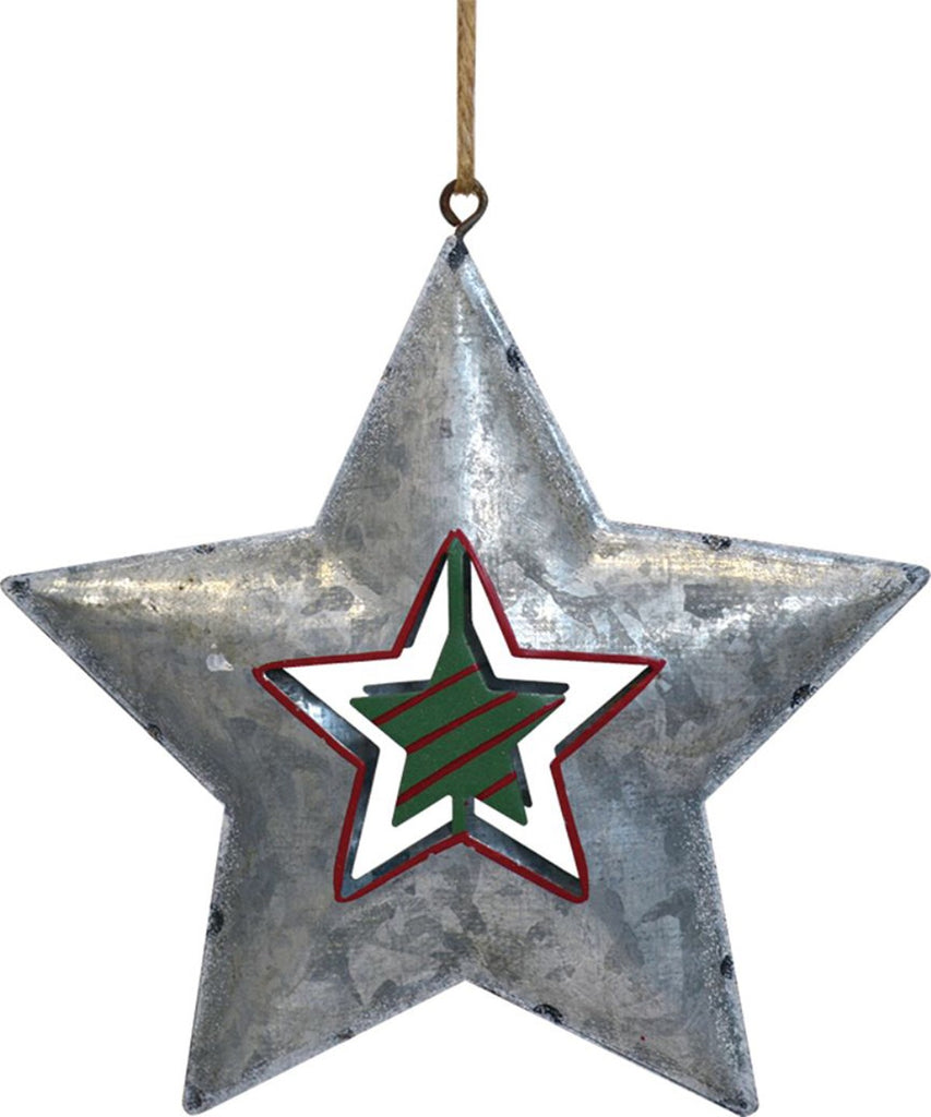016540|Metal Christmas Star Ornament 192/case Default Title